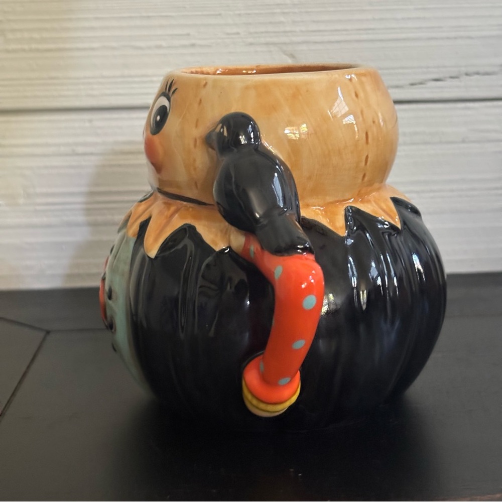 JOHANNA PARKER Halloween Scarecrow Pumpkin Mug NEW Fall Collectible - Picture 4 of 7